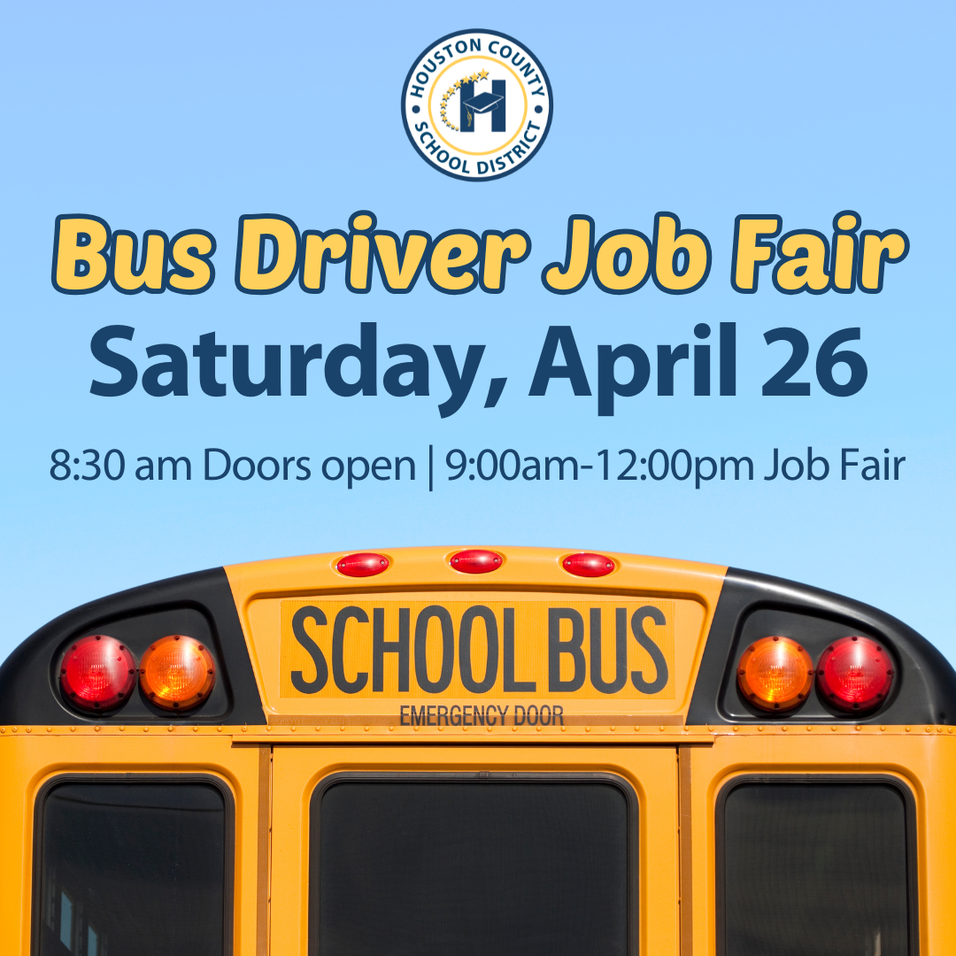 Bus Driver Job Fair - Saturday, April 26.  8;30am Doors Open | 9:00am-12:00pm Job Fair. Click for more.