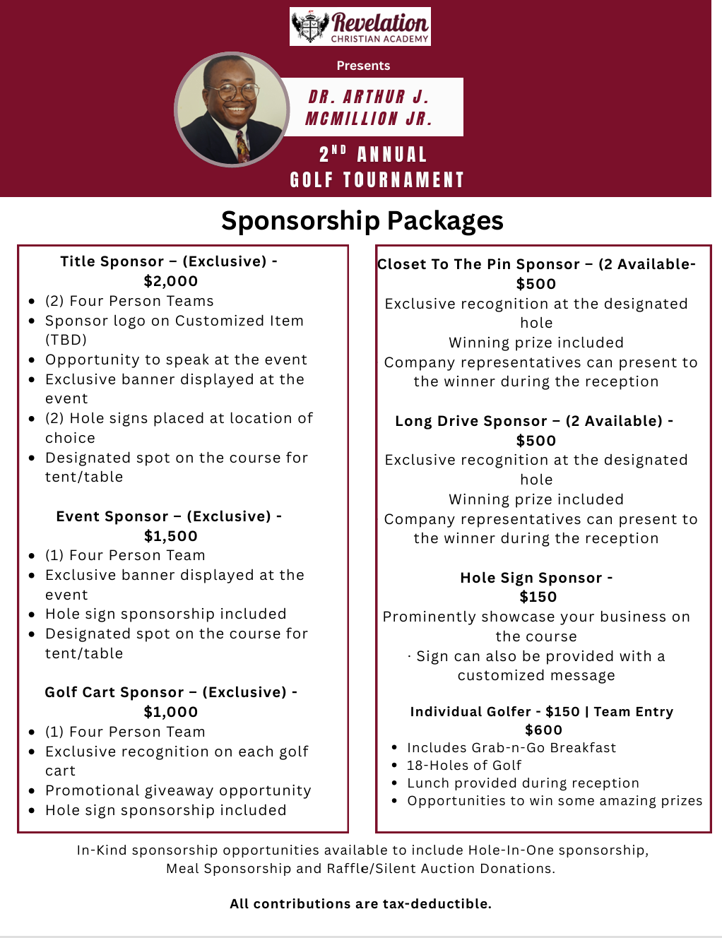 2026 2nd Annual Memorial Golf Tournament