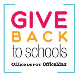Giveback to schools with Office Depot and Officemax