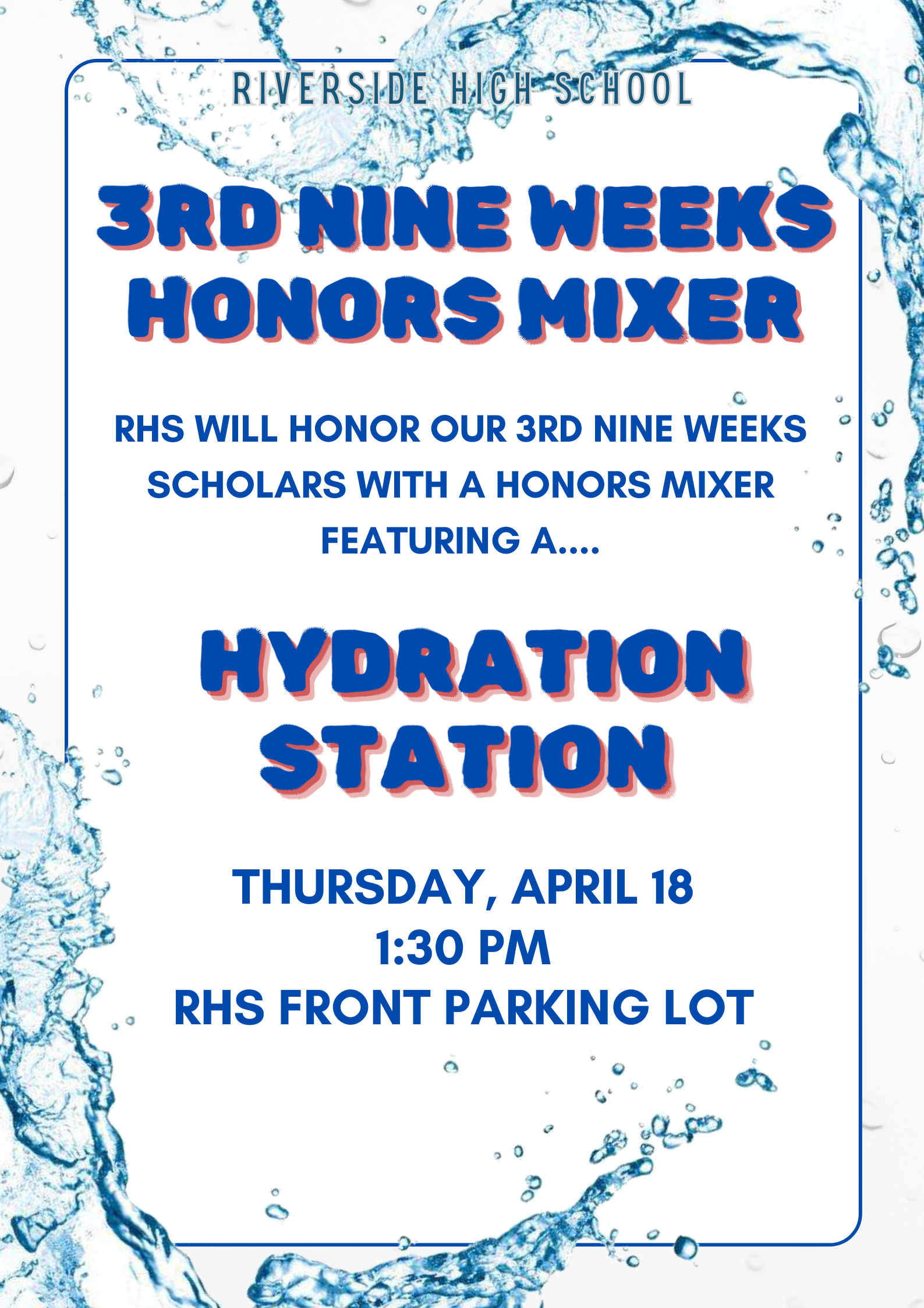 RHS Honor's Reward Flyer