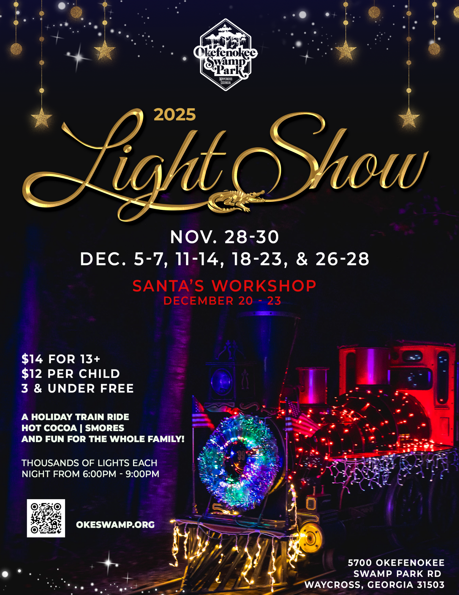 light show at Okefenokee Swamp Park