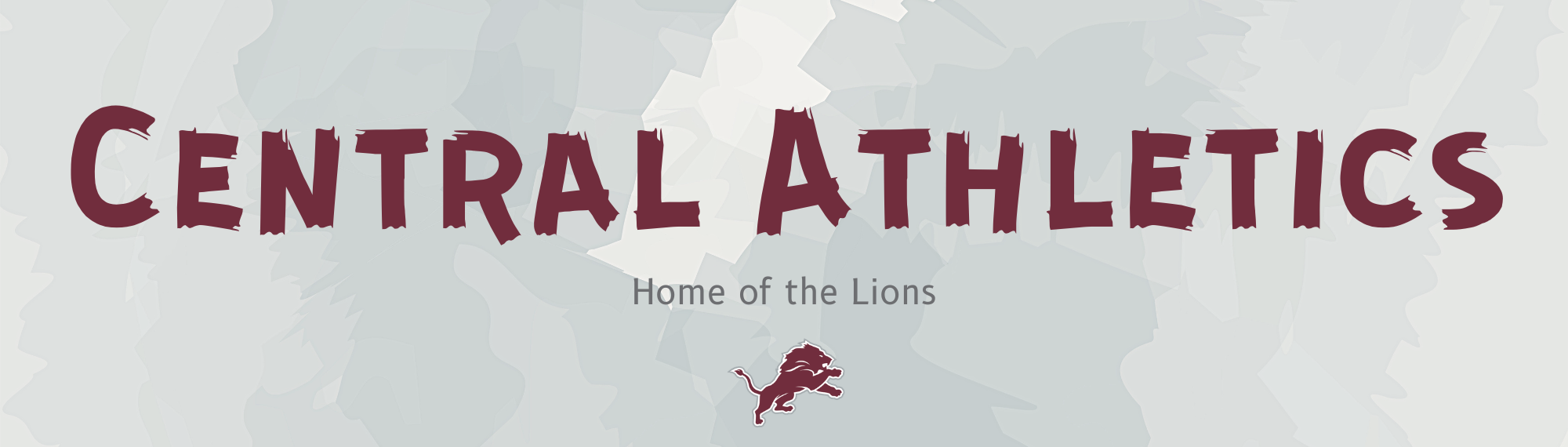 Central Athletics-Home of the Lions-Lion Logo-Gray camo background
