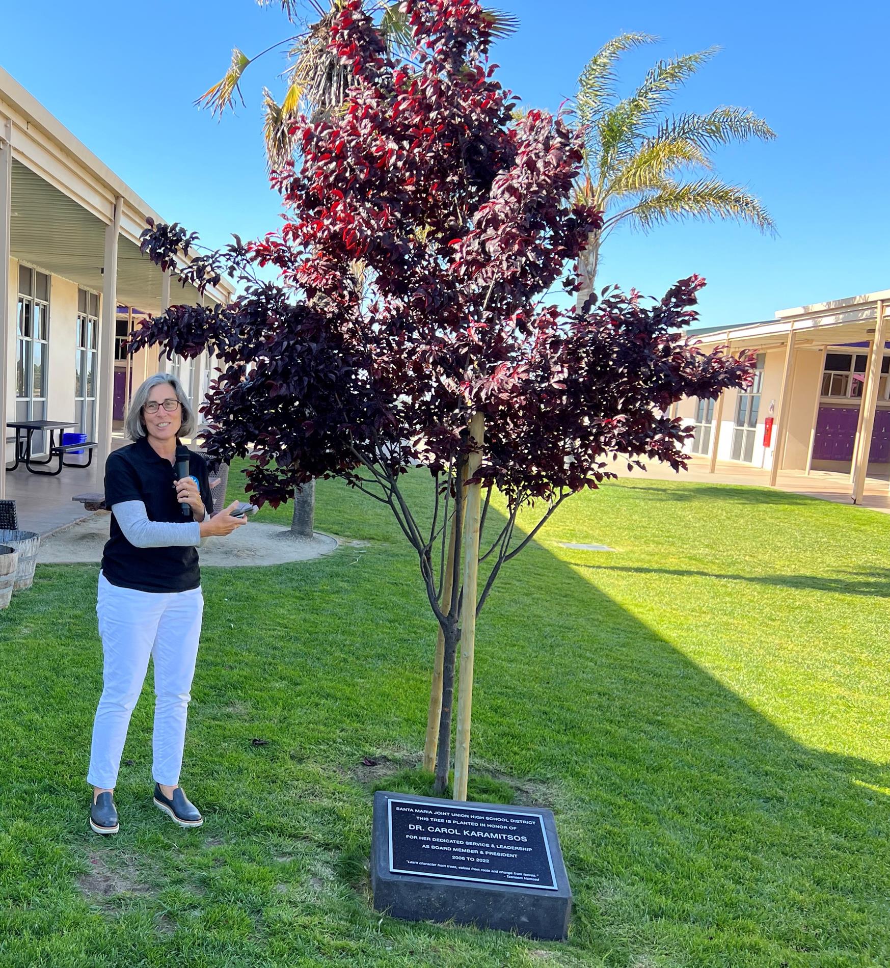 Dr. Carol Karamitsos and Tree Planting Ceremony