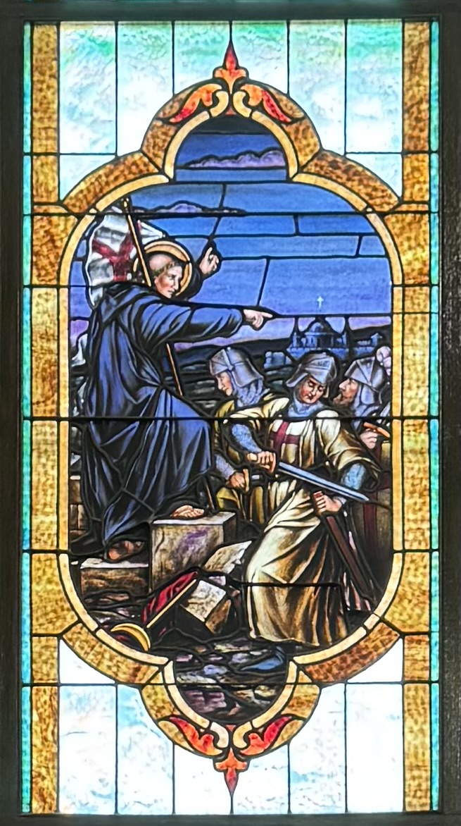 Stained Glass Windows St. Bernard preaching the crusades