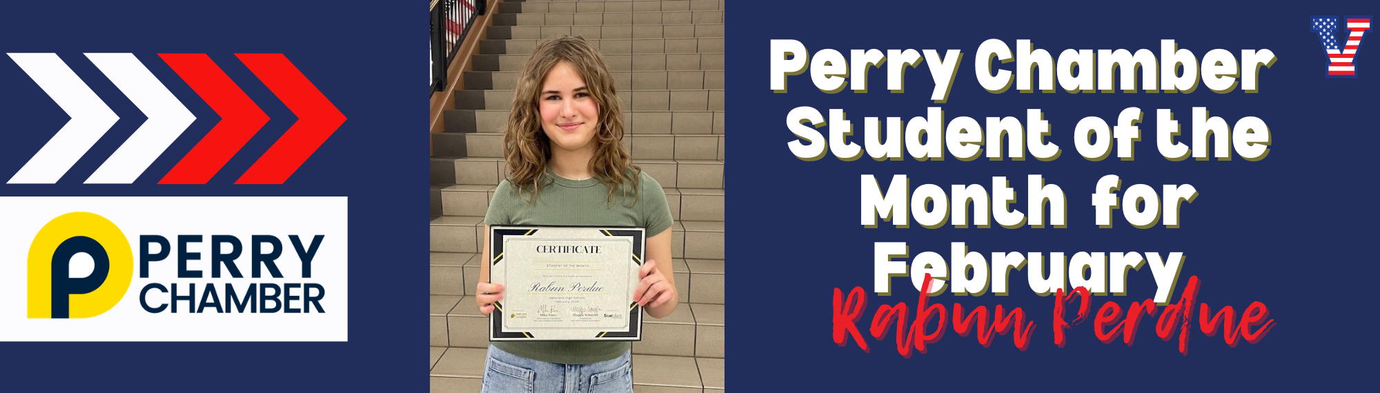 Rabun Perdue is Feburary Student of the Month for the Perry Chamber