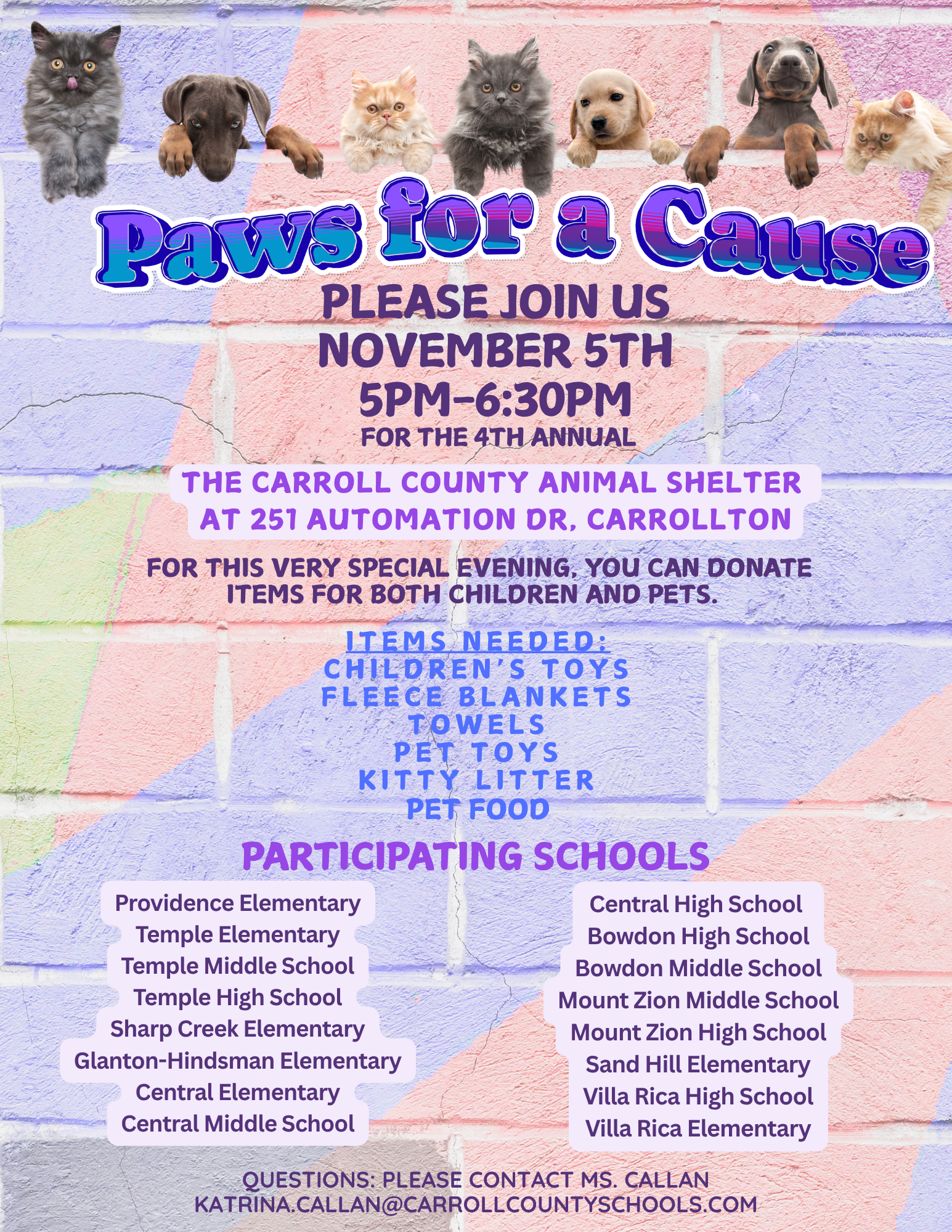 Paws for a Cause Flyer