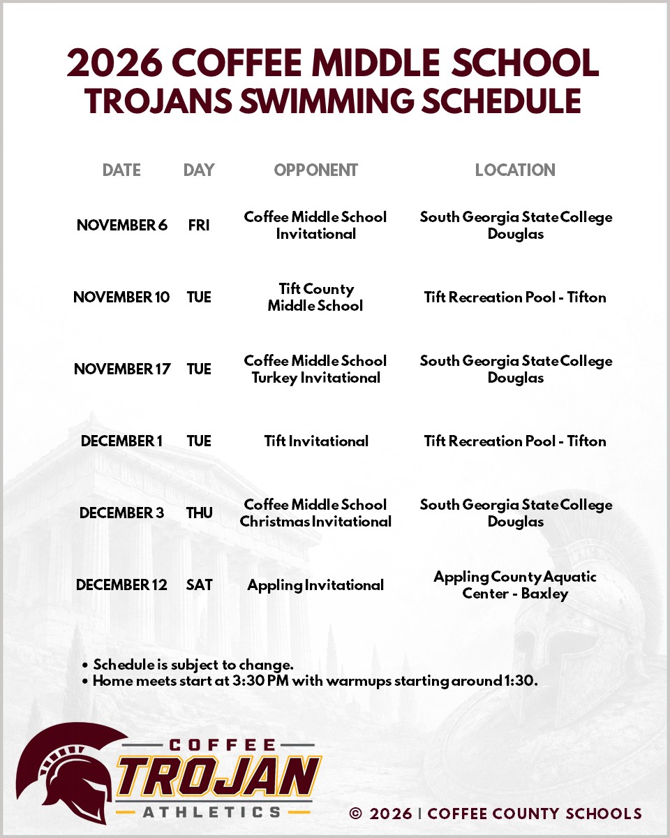 2026 CMS Swimming Schedule