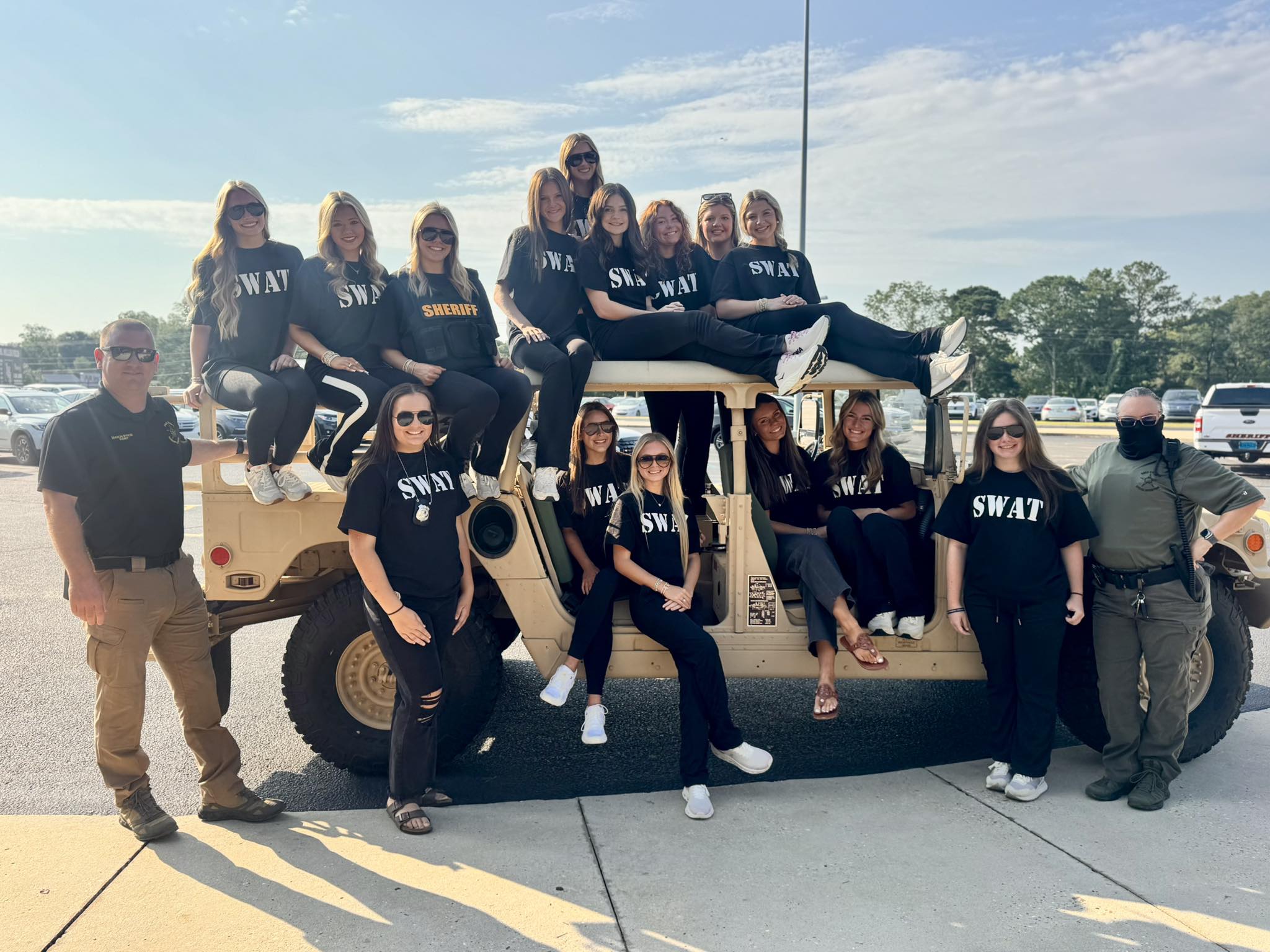 DCSO SWAT with cheerleaders
