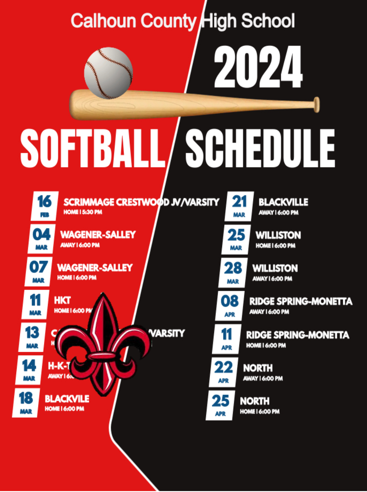 2024 Softball Schedule