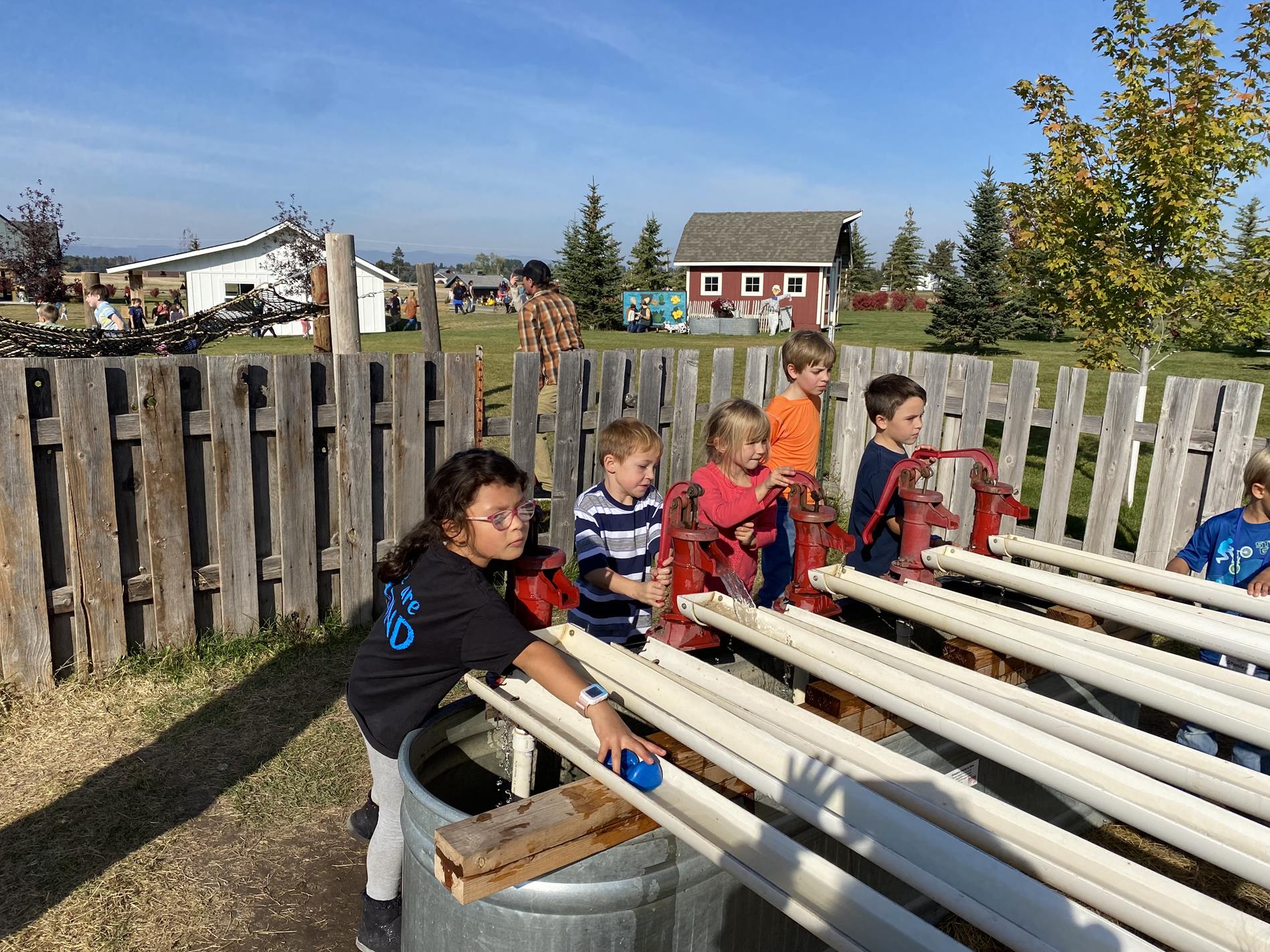 Students Playing at Pumpkin Patch