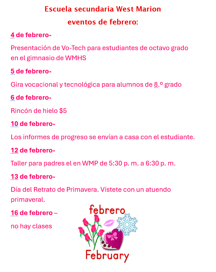 February Events in Spanish 