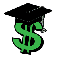 dollar sign and graduation cap