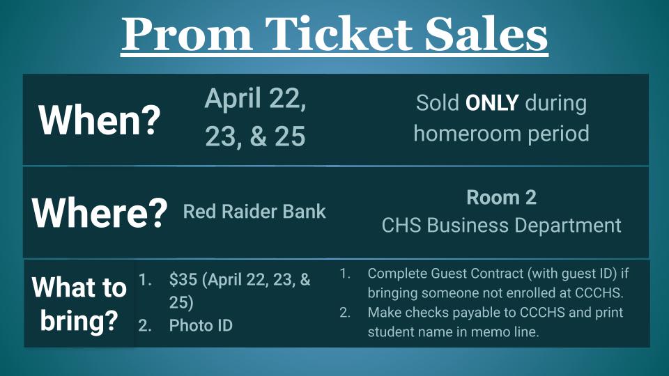 Last Week of Prom Ticket Sales