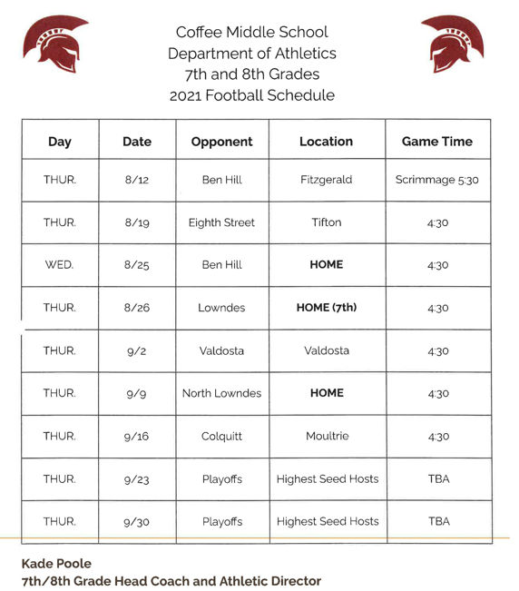 Athletic Schedules