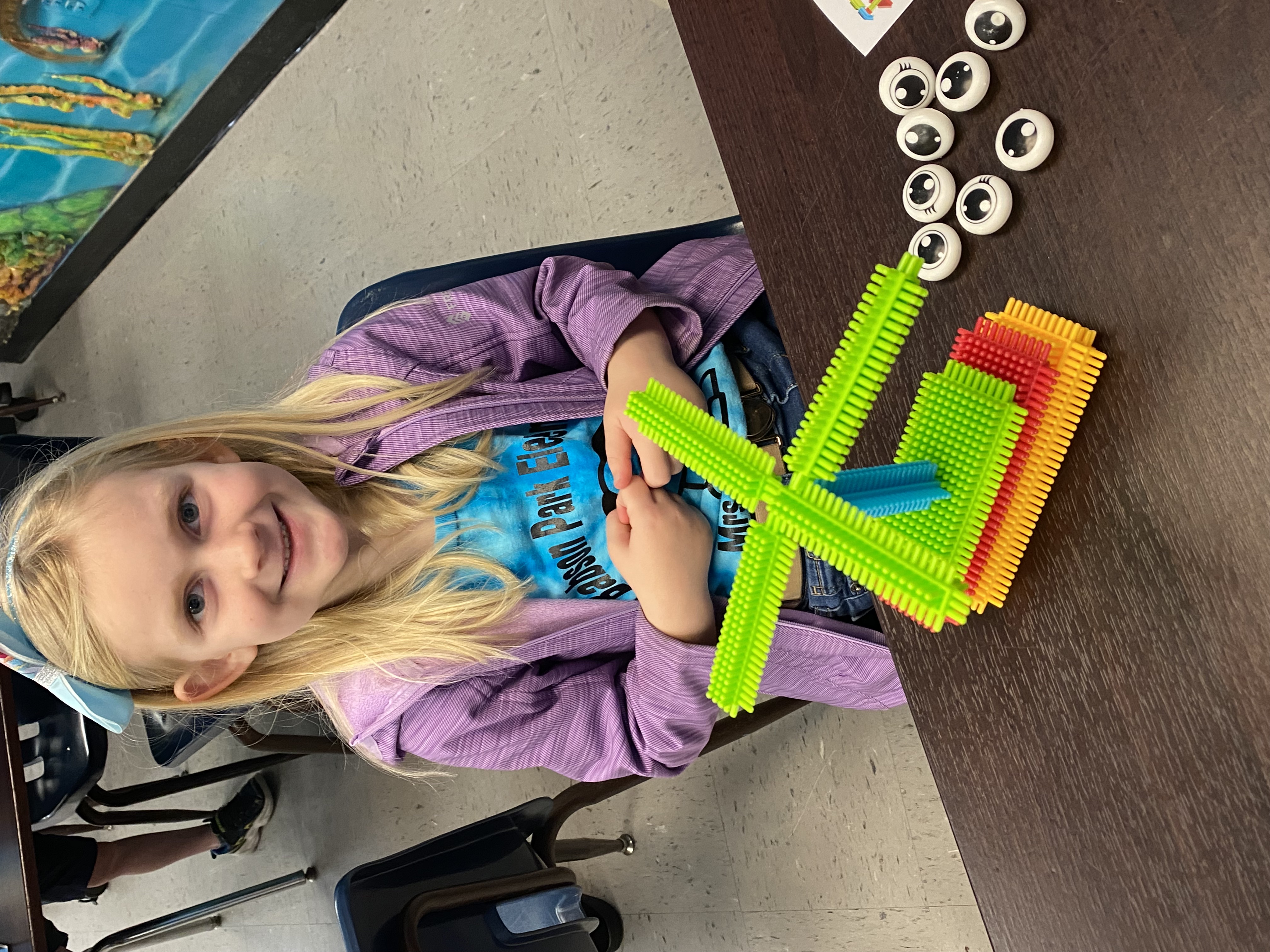 Kindergarten students exploring how to be an engineer with Bristle toys.