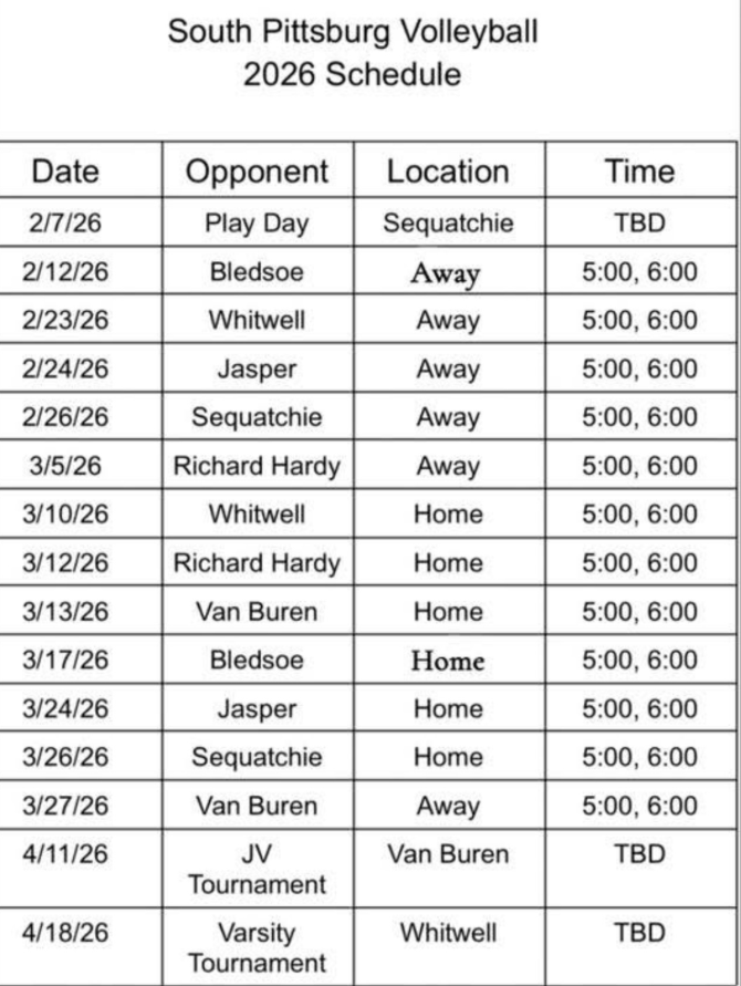 spa volleyball schedule
