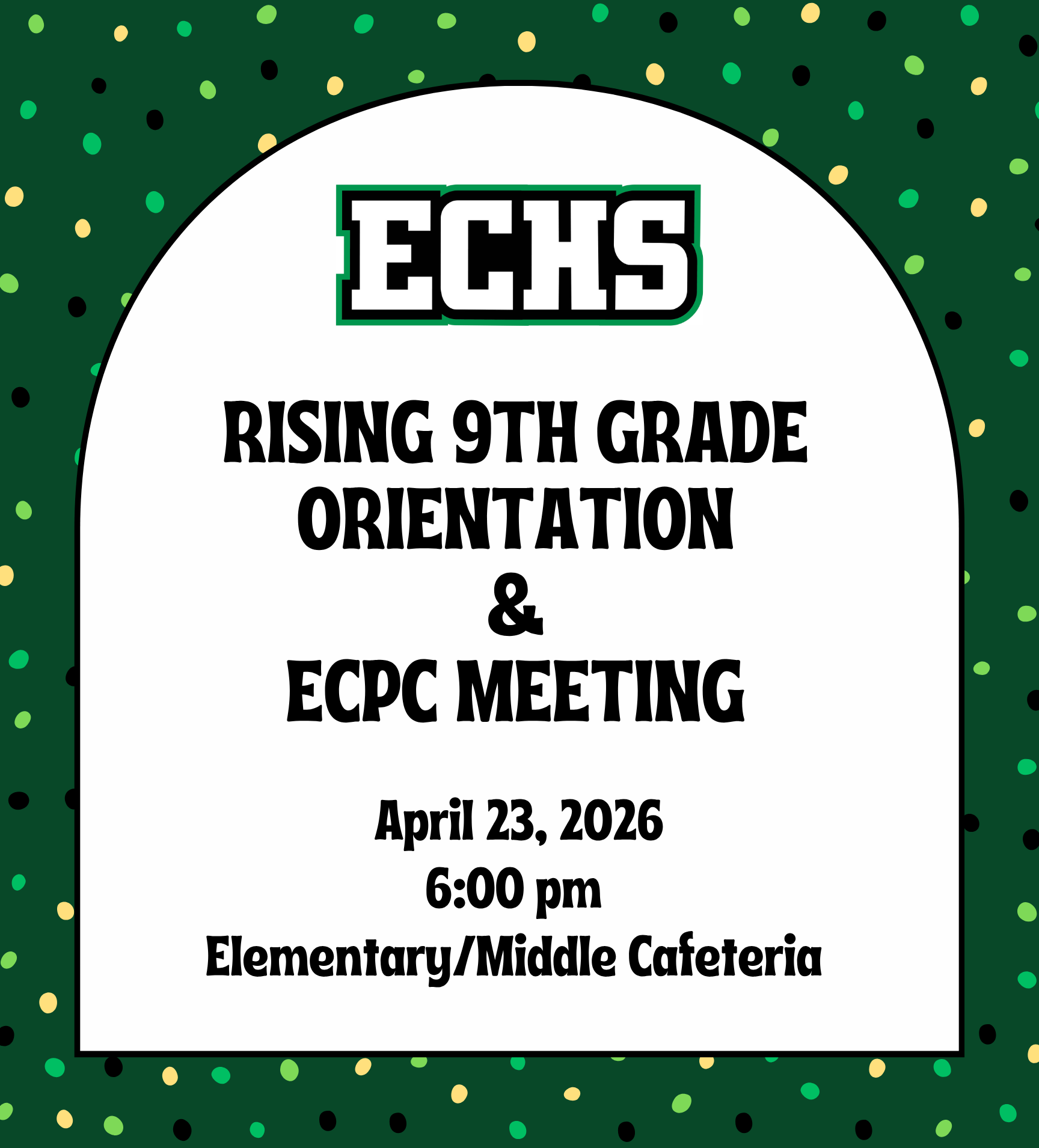 Rising 9th Grade Orientation Announcement