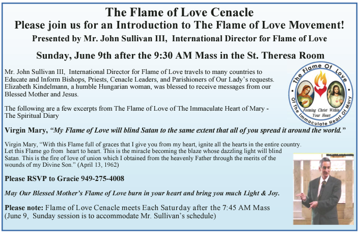 Flame of Love June 9 presentation