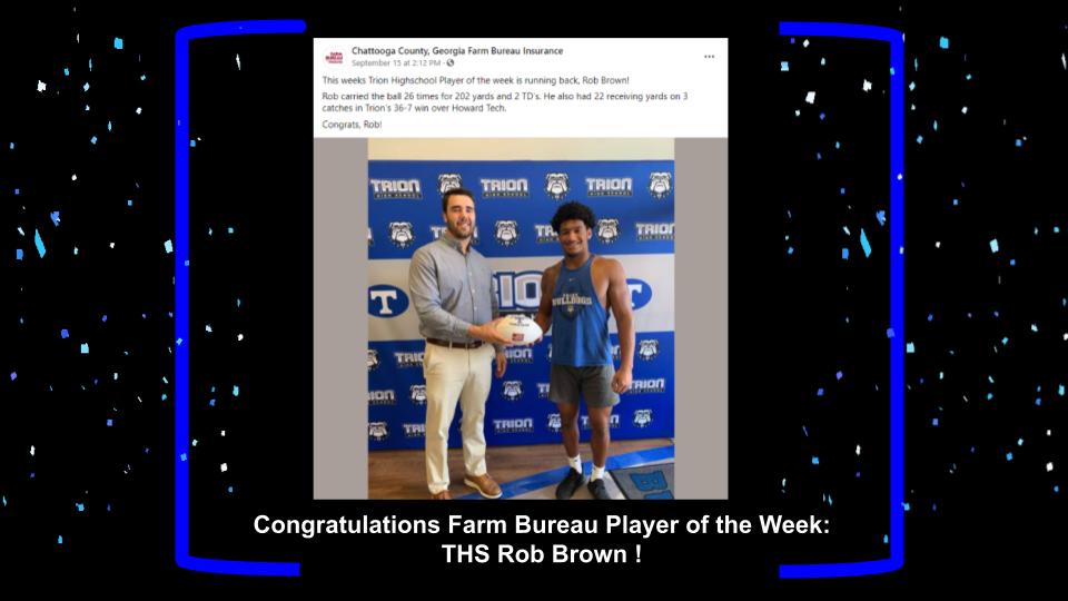 ROB BROWN PLAYER OF THE WEEK