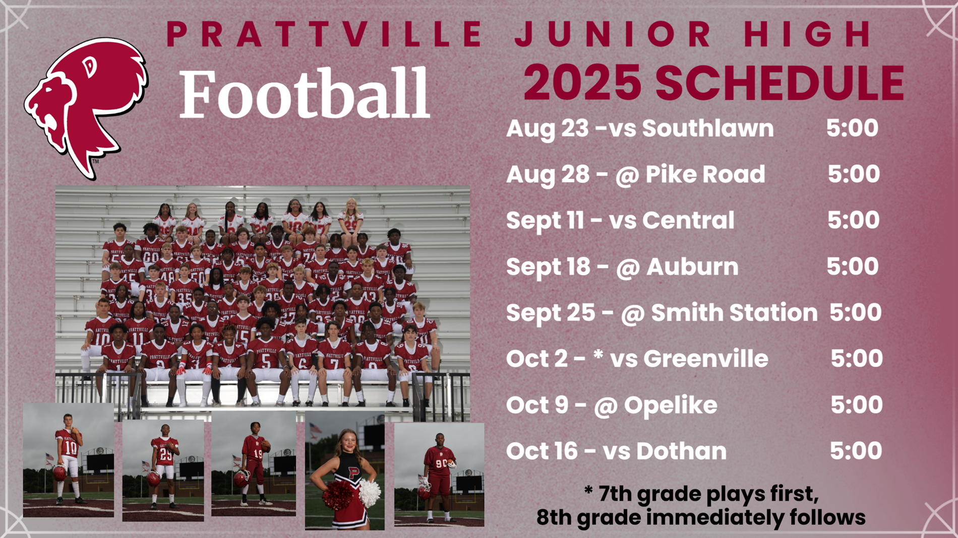 Grey Updated football schedule