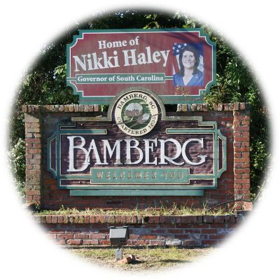 welcome to bamberg sign