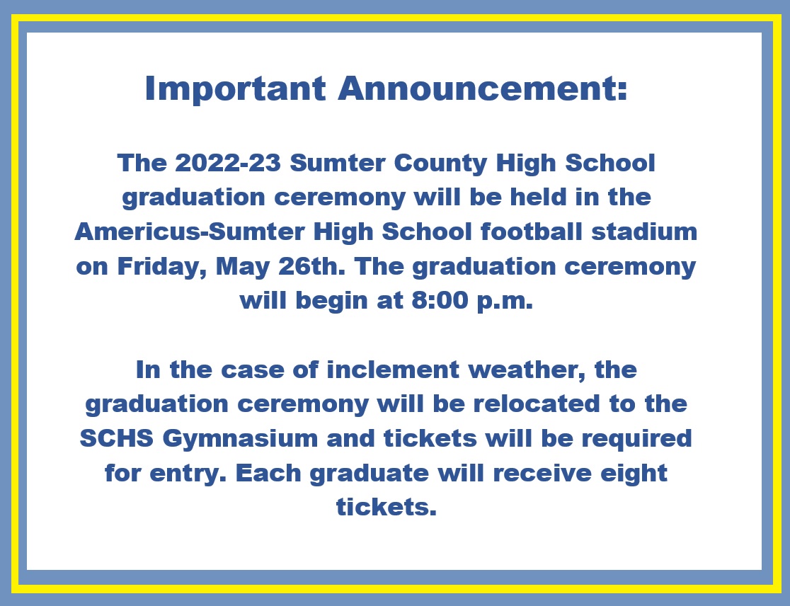 Graduation venue announcement