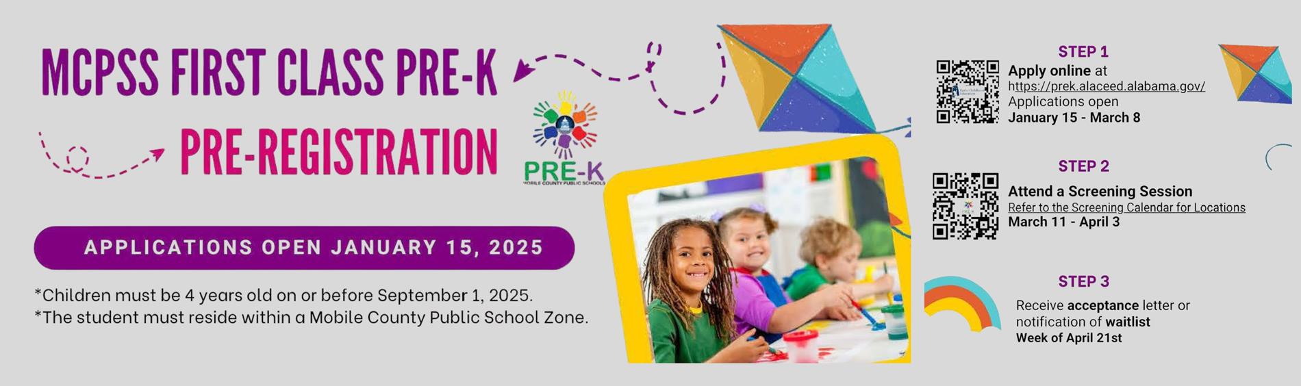 MCPSS First Class Pre-K Pre-Registration