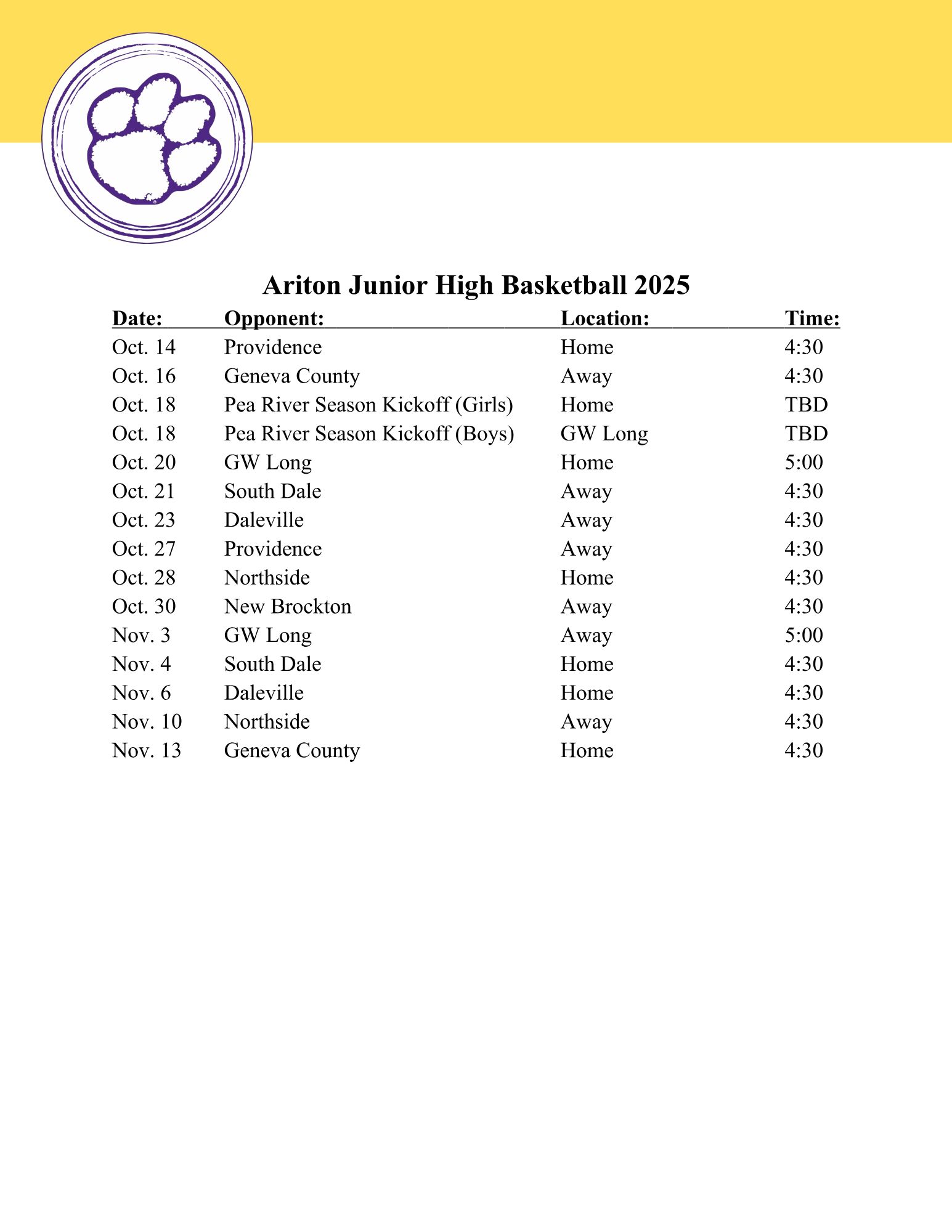 jr high basketball