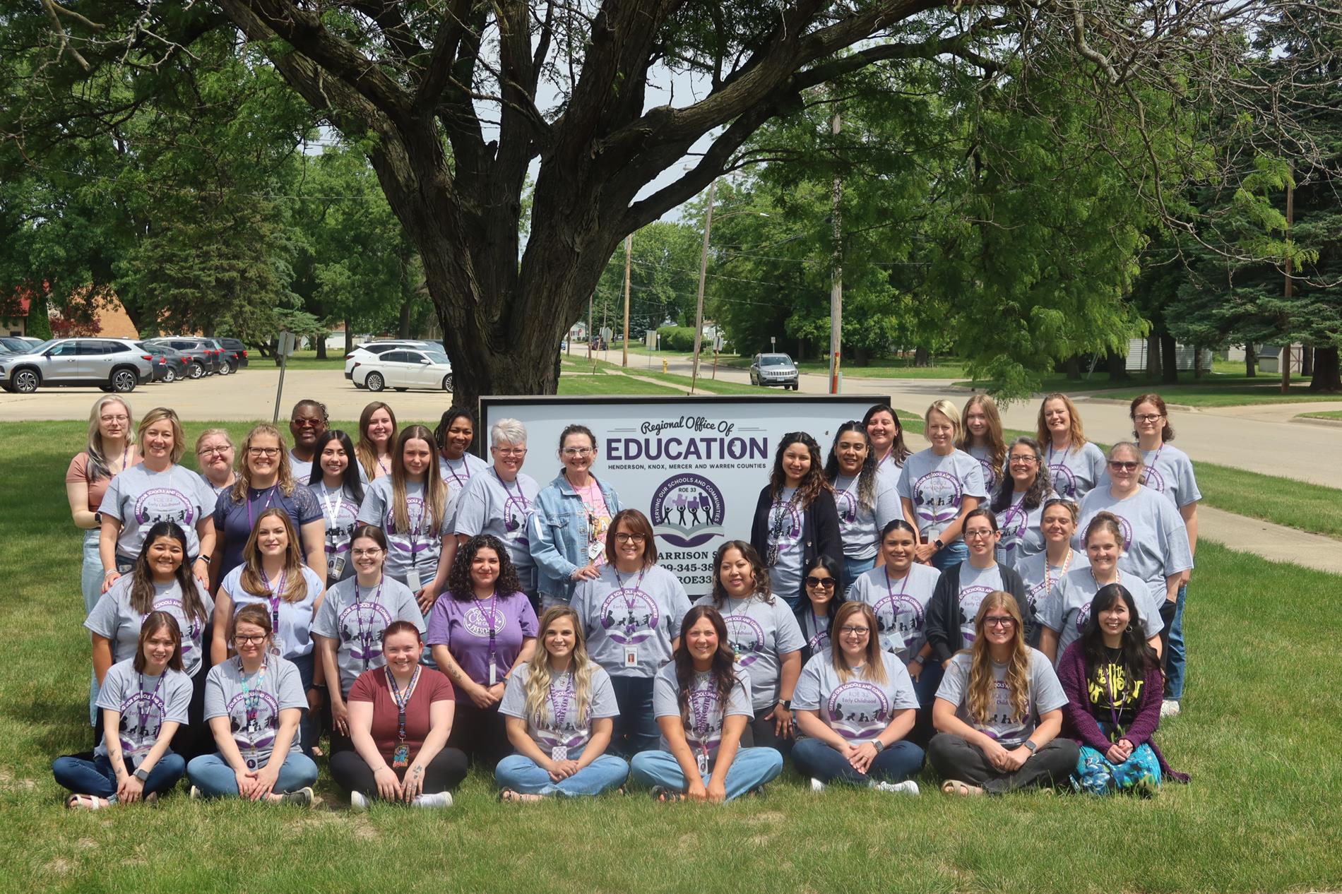 Our full early childhood team stands happily for a photo