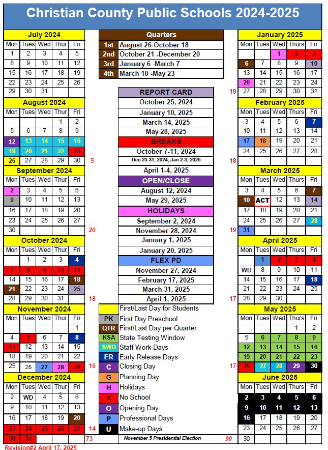 Calendar 2024-25, Revised 2/20/25 Calendar 2024-25, Revised 2/20/25