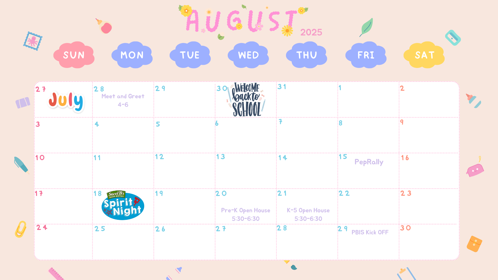 August 2025 Calendar August 2025 Calendar