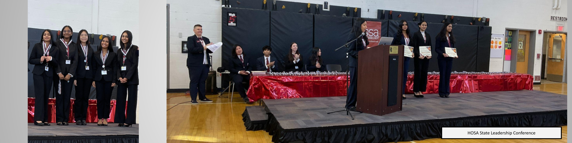 Students being recognized at the HOSA State Leadership meeting