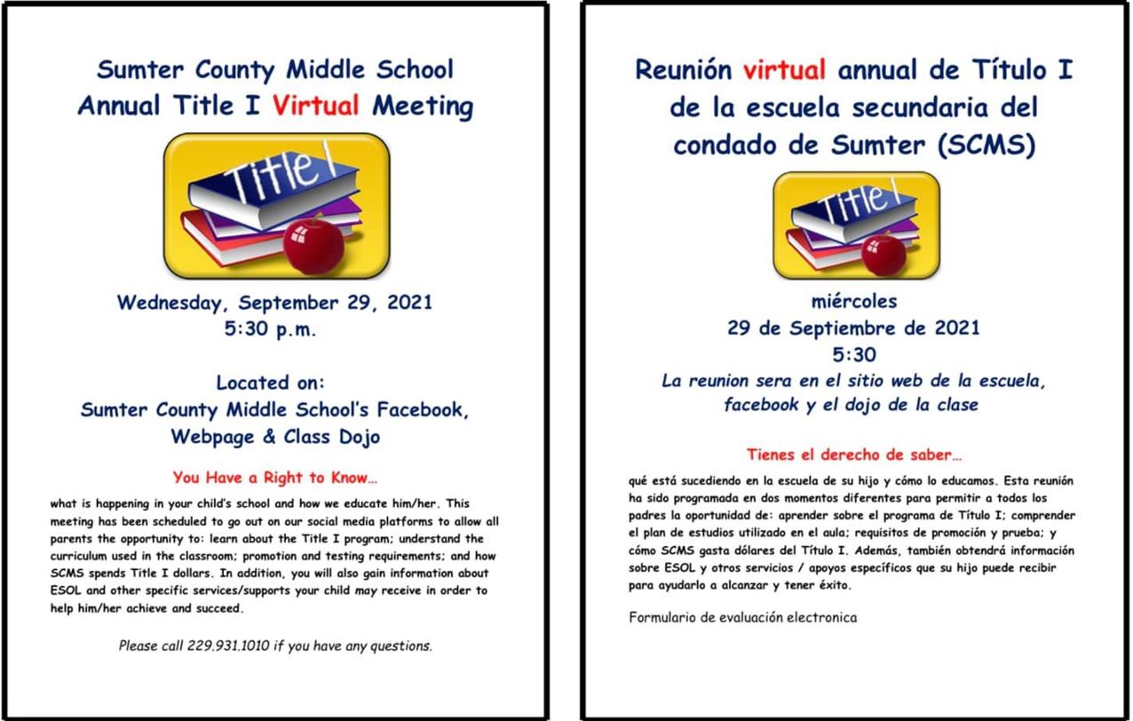 Annual Title I Virtual Meeting