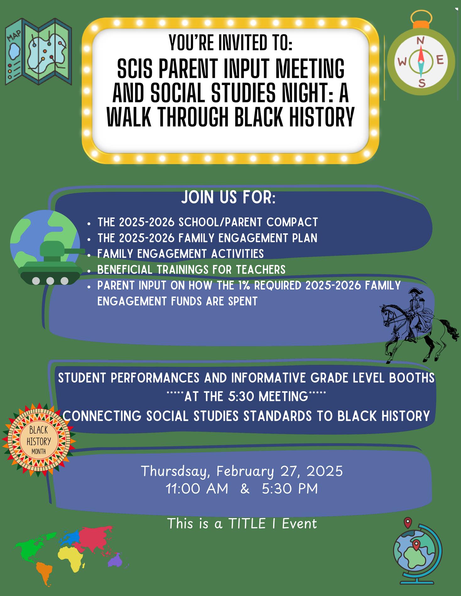 Social Studies Night Flyer February 27th