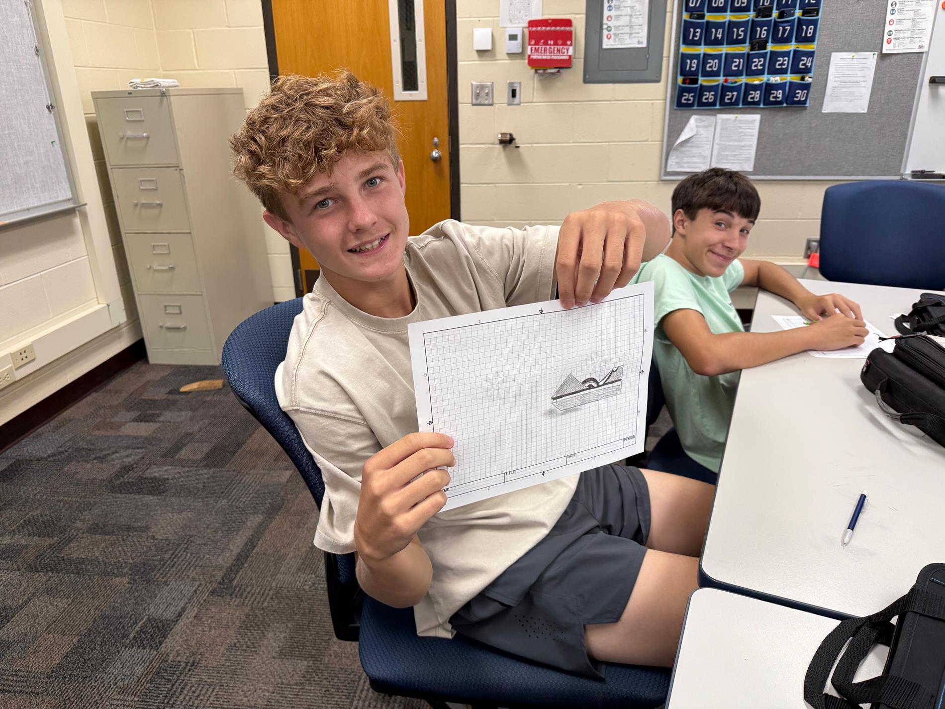 Student in class