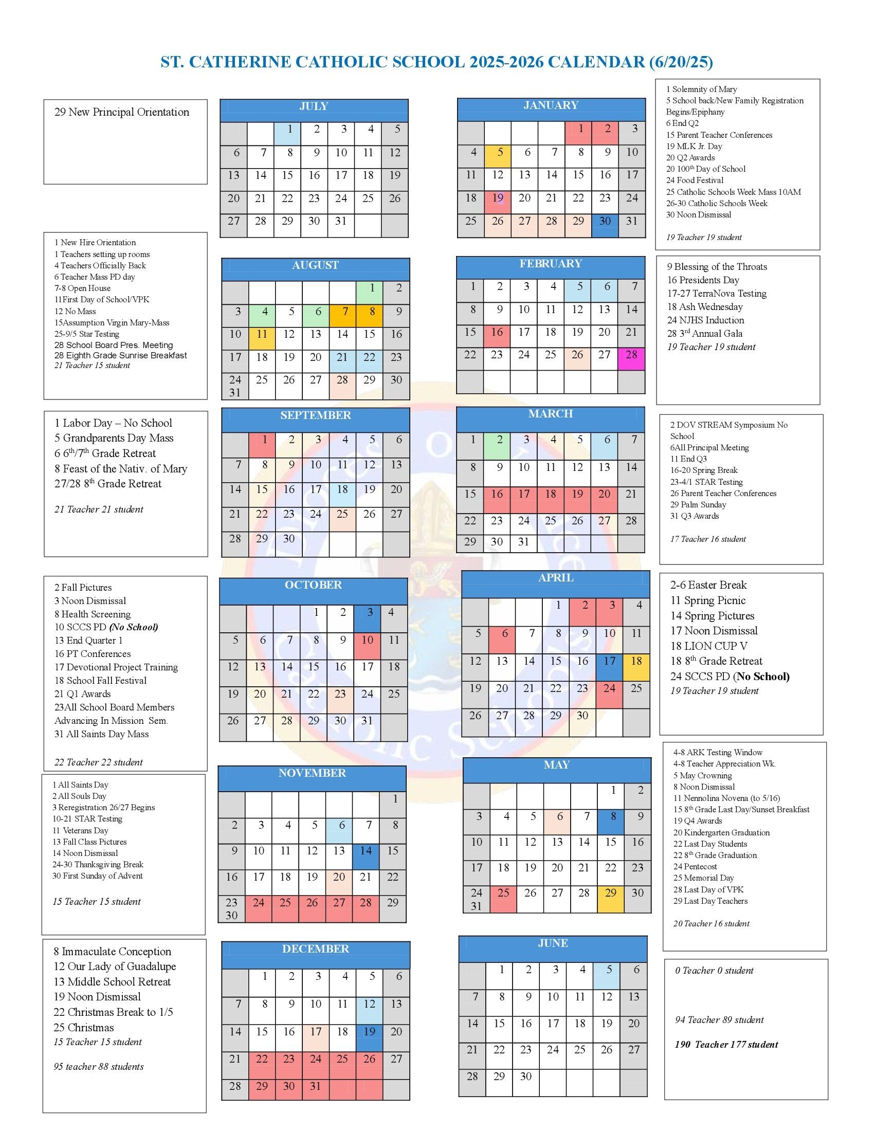 Academic Calendar