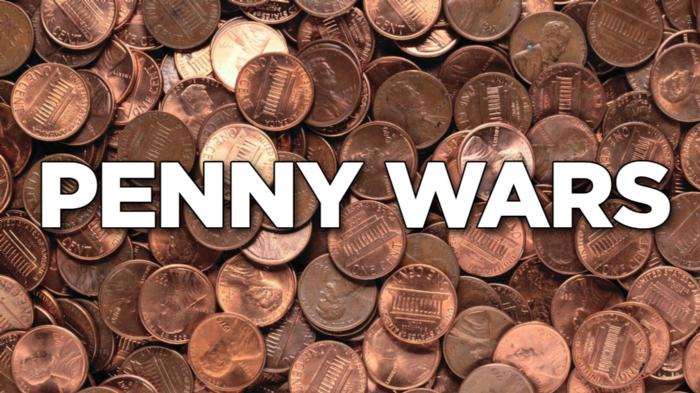 pennies with PENNY WARS written on top of them