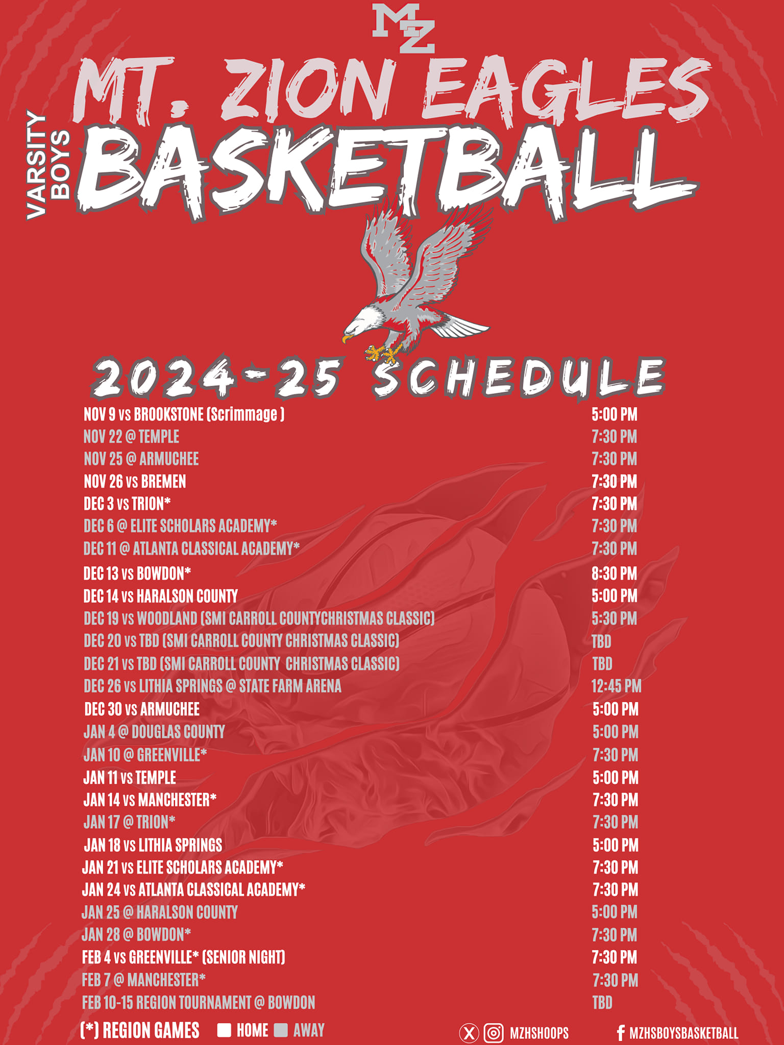 Boys Basketball schedule