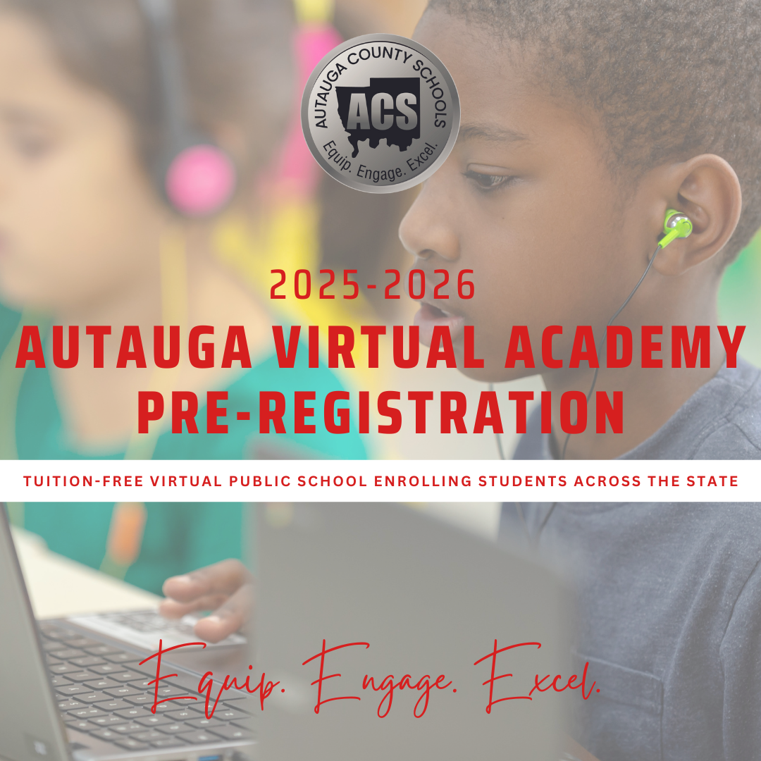 Autauga Virtual Academy Pre-Registration Graphic