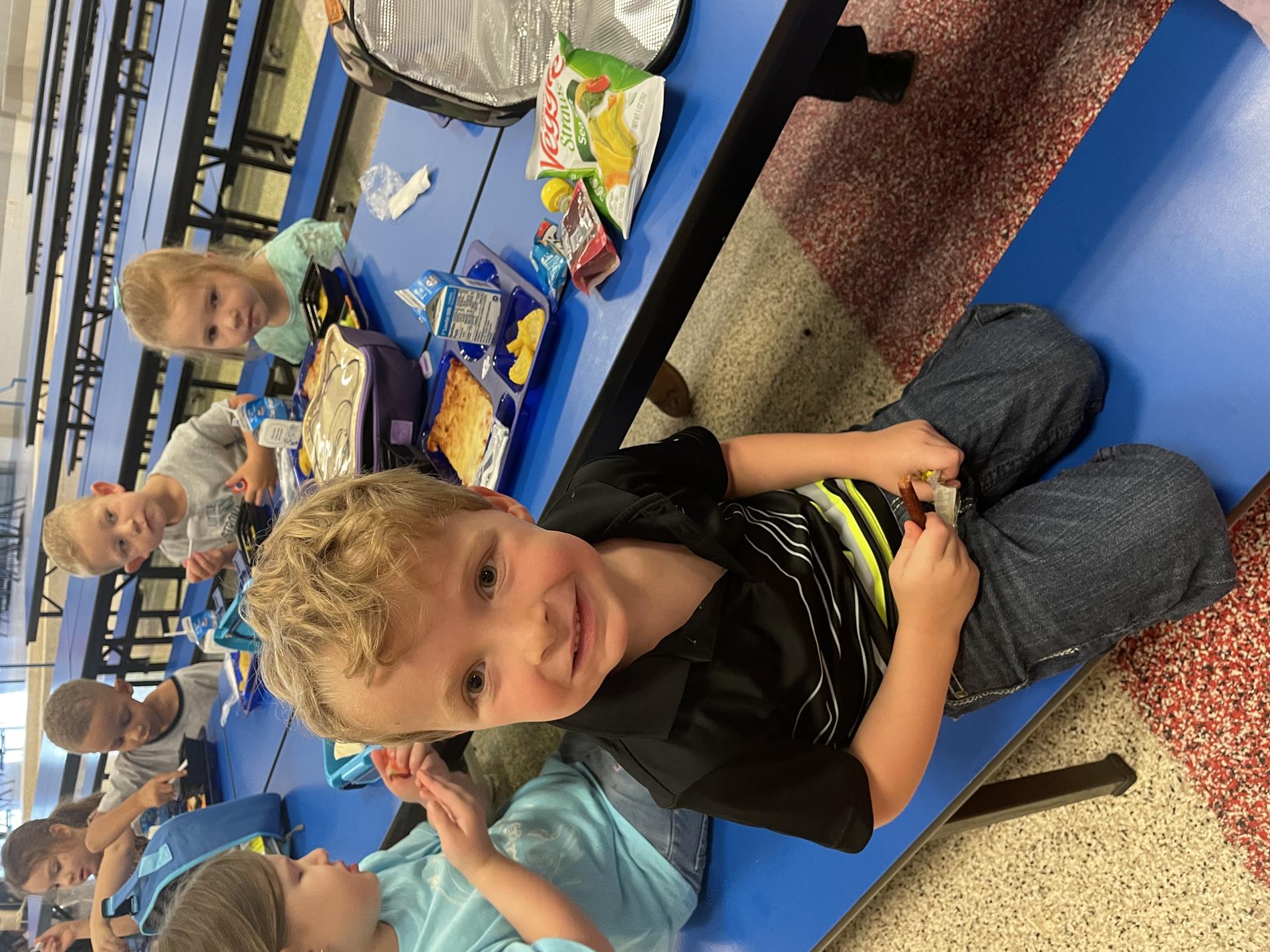 Parker Mewbourn eating in the cafe