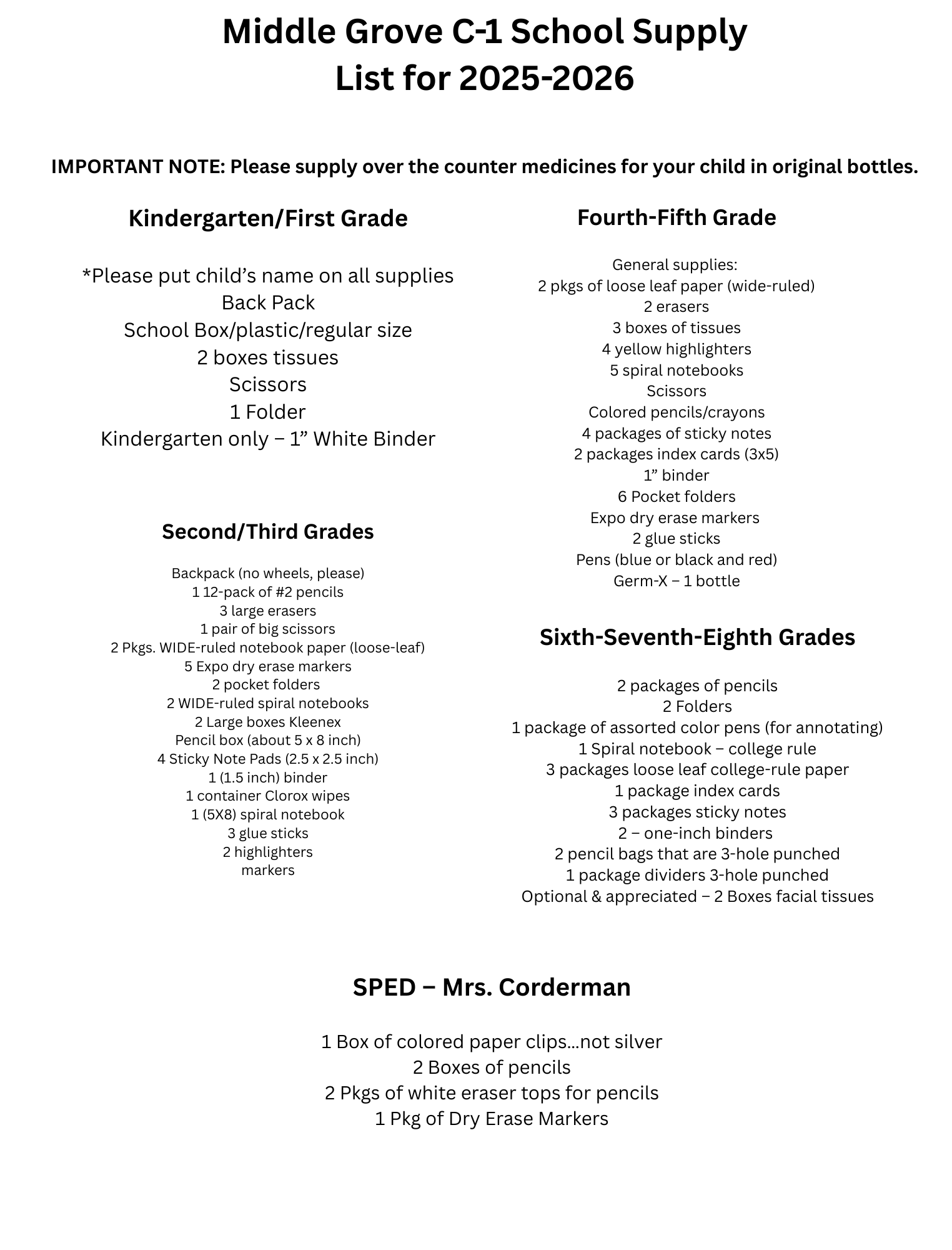 25-26 school supplies