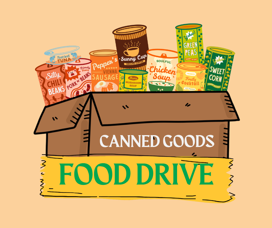AI Overview The image shows a flyer for a school food drive hosted by the VRMS PTO, collecting canned and non-perishable food items from November 2nd to November 19th. Donations go to designated house boxes in the front office, with each item earning 1 point for a house competition.