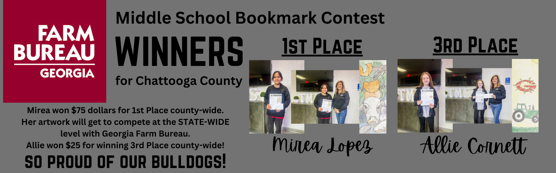 GA Farm Bureau Bookmark Contest Winners at TMS