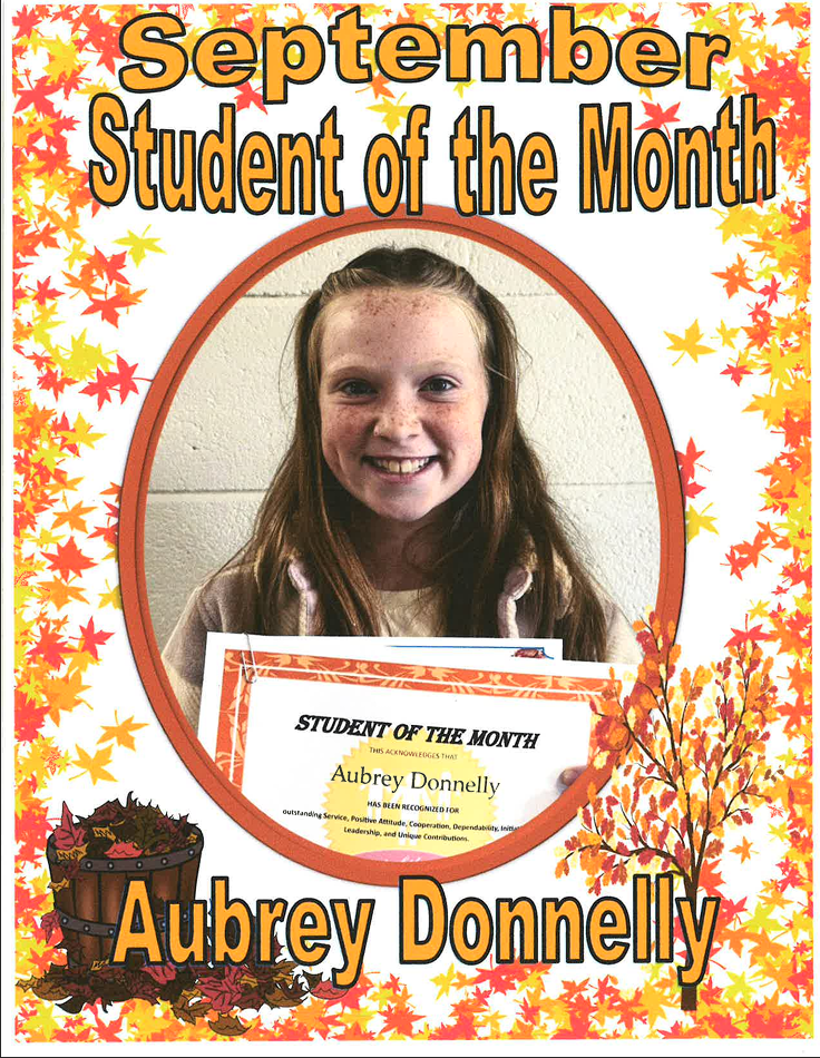 6th Grade Student Of The Month
