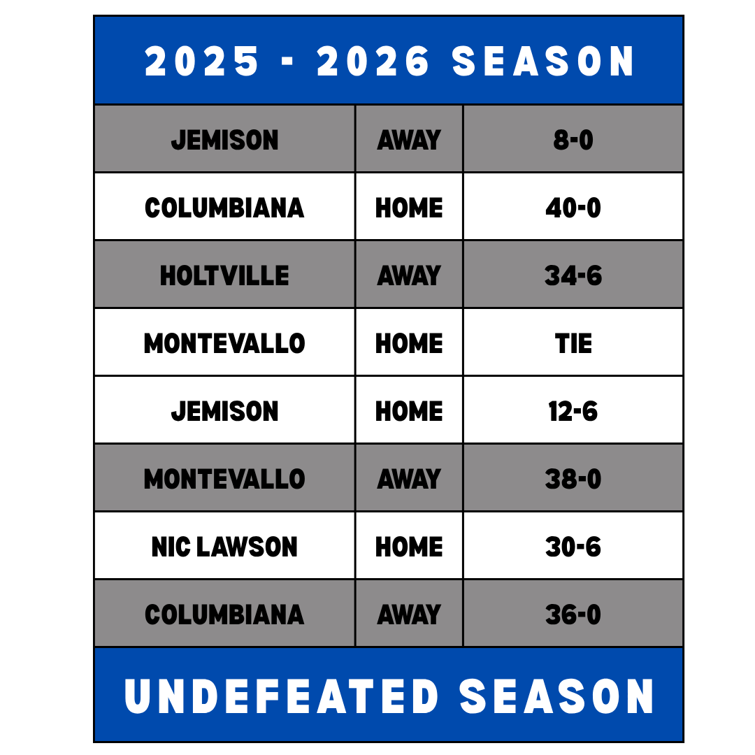 mms schedule displaying scores and an undefeated season