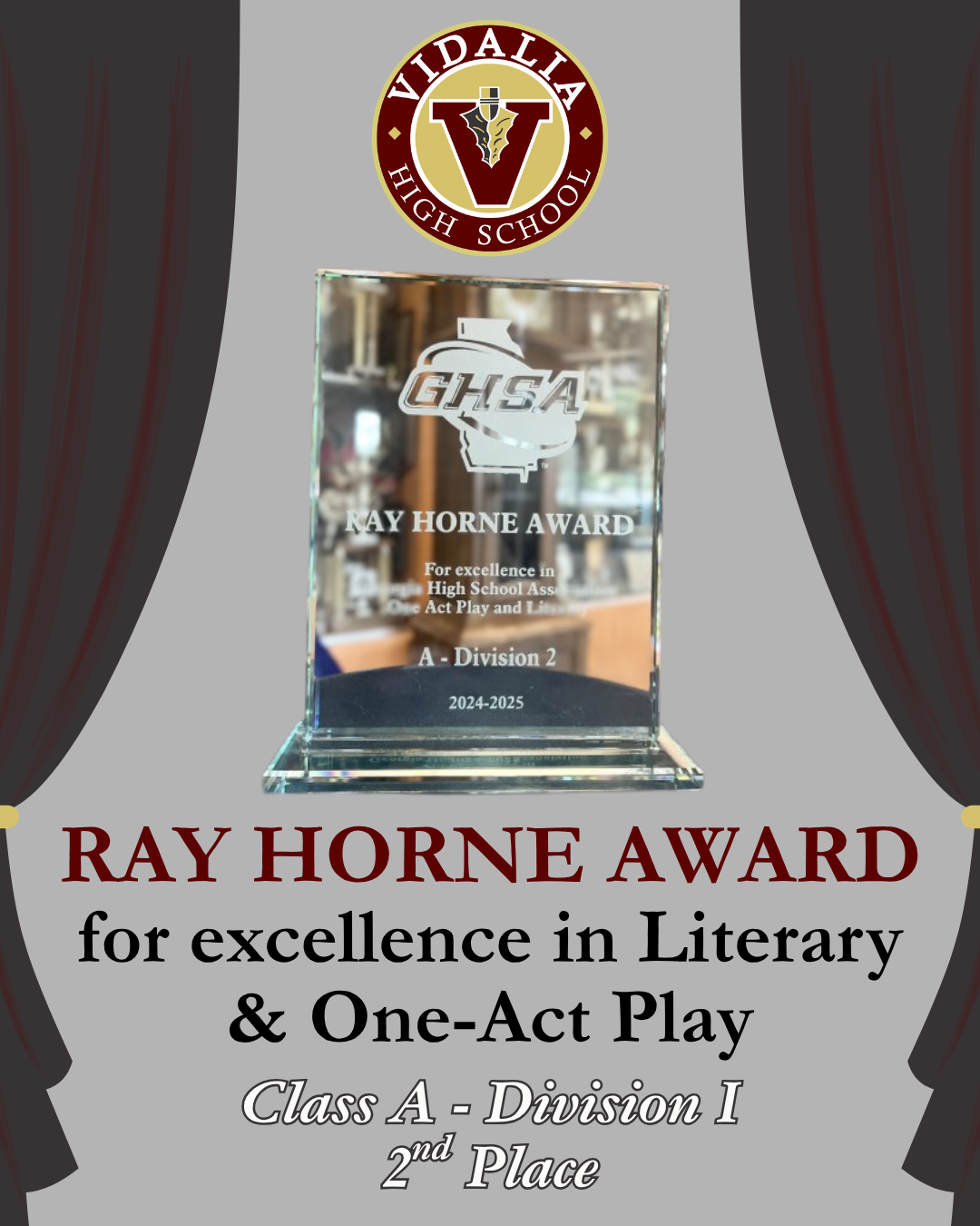 VHS earns 2nd in Ray Horne Award
