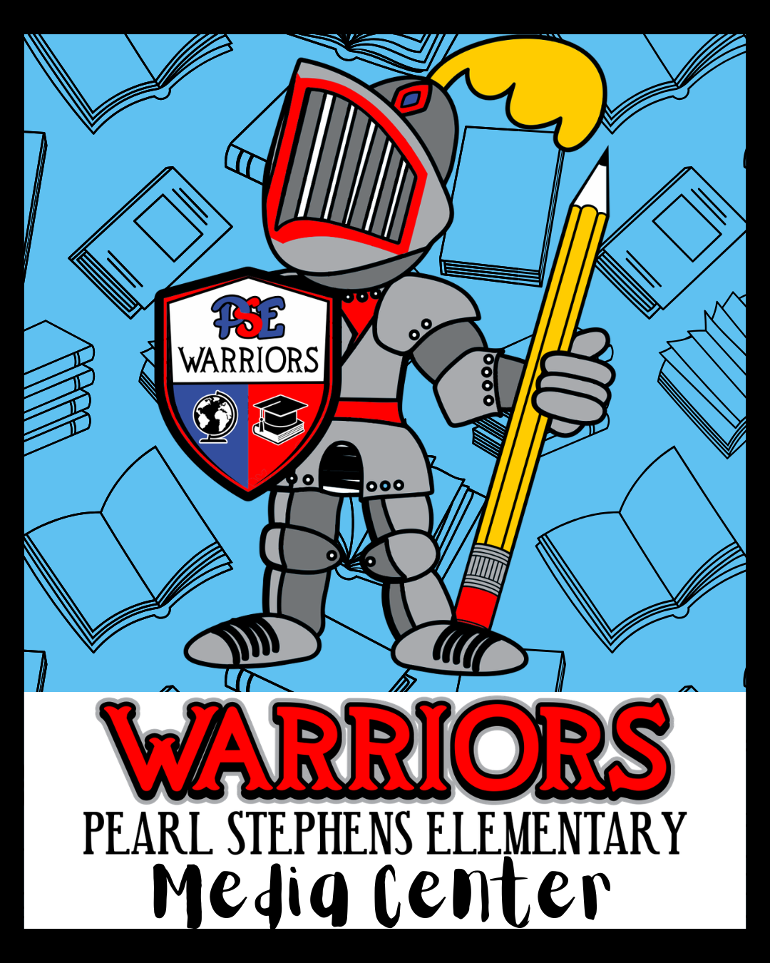 PSES Library Logo with Warrior