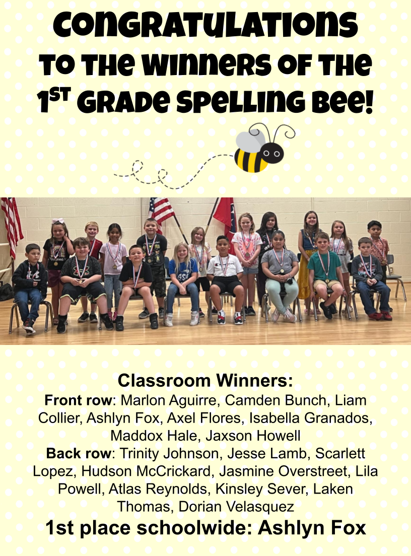 1st grade spelling bee winners