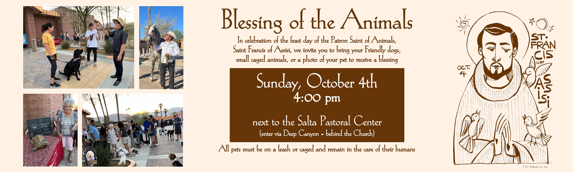 Blessing of the Animals Sun Oct 4 2026 4PM