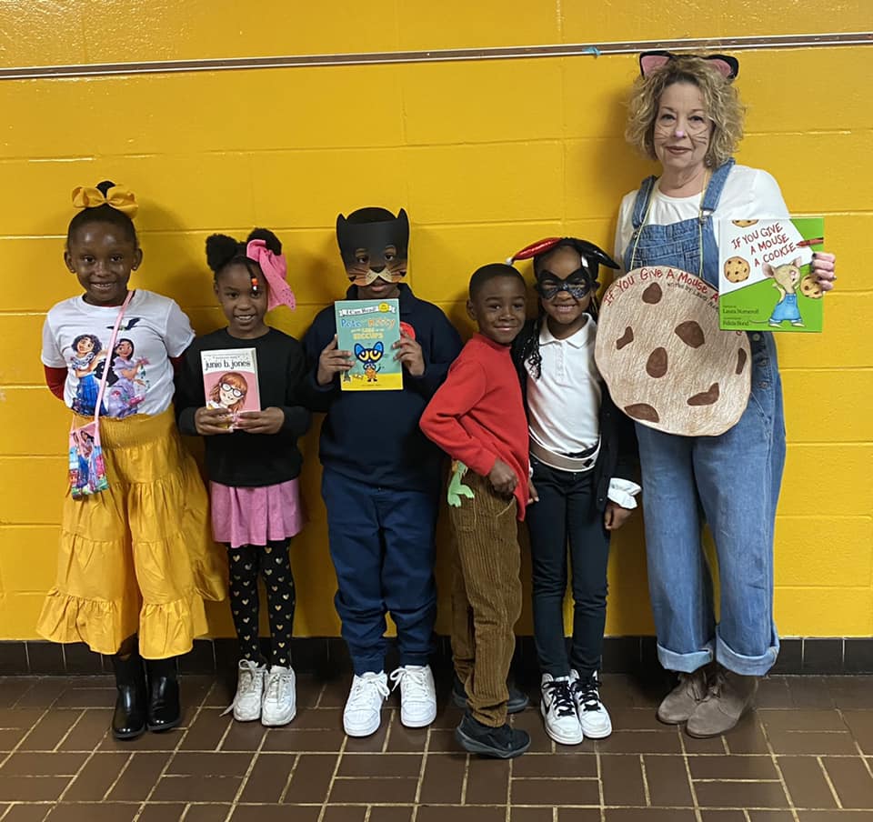Second graders dressed up for book character day